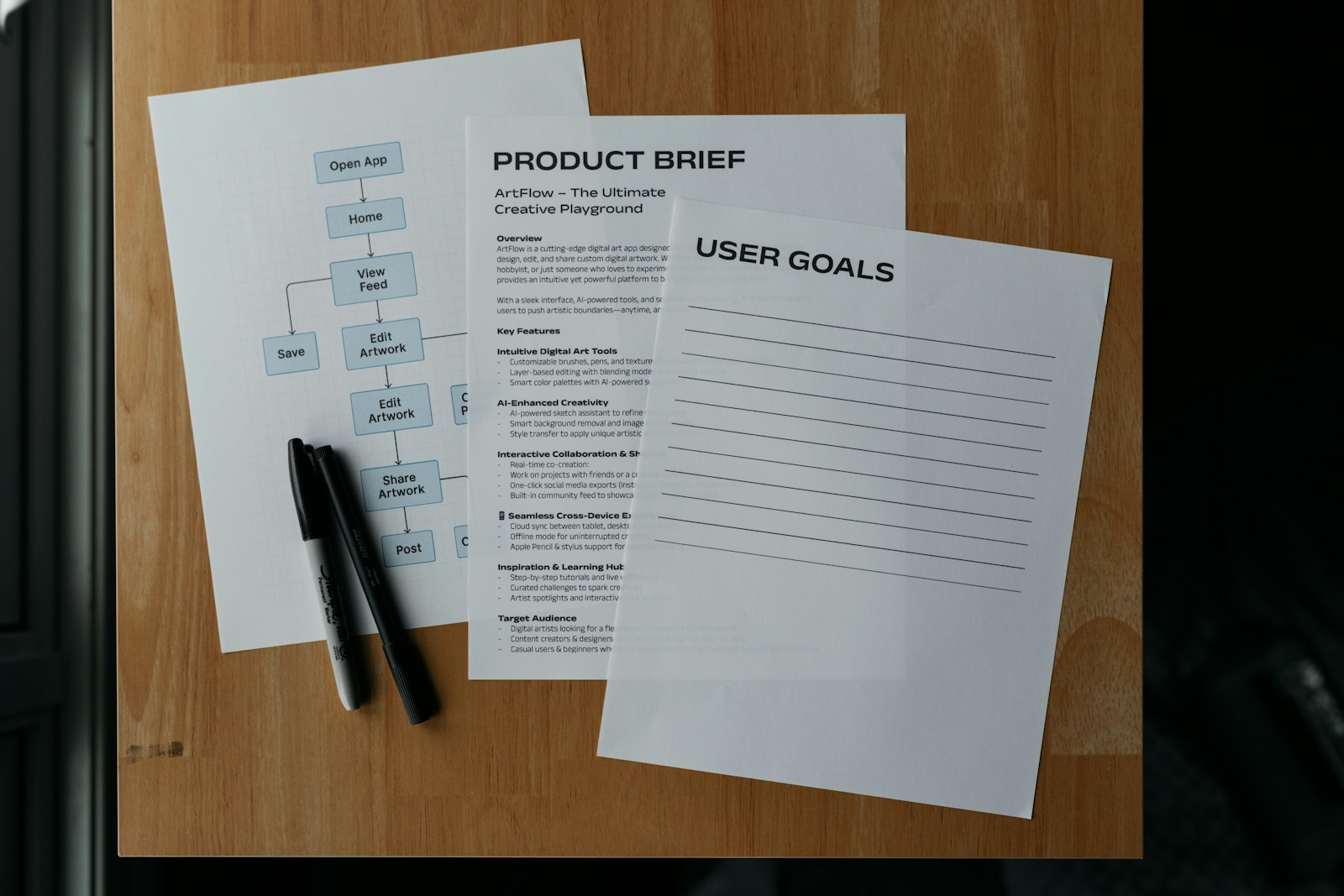 Documents on a desk